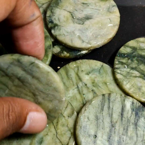 Batu Giok Gepeng Giok Natural Jadeit3 Jade Green Asli Ori