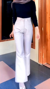 Celana Cutbray Highwaist Fit and Flare Pants - Celana Kulot Panjang Semi Woll Untuk Kantor Formal dan Casual