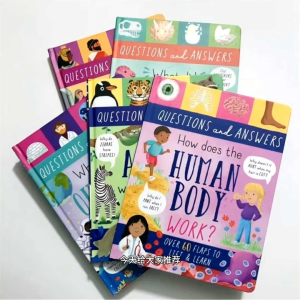 Fun Science Facts Questions and Answers Lift-the-flaps book hardcover，Human body/World/Animals