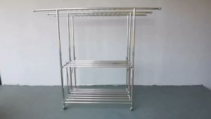 ราวตากผ้าพับเก็บได้ปรับระดับได้วัสดุเป็นสแตนเลสขนใหญ่