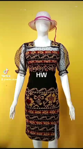 DRESS TENUN MIK TILE HITAM