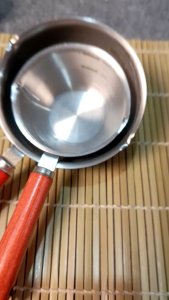 Panci Susu Mini Stainless Aksen Gagang Kayu SDK-FZSV