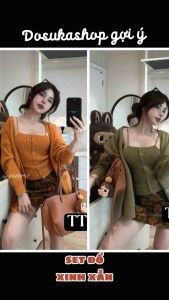 SET KHOÁC LEN CẶP 2 CHI TIẾT] Kèm áo dây mặc trong – Hàng hot trend len mịn cao cấp