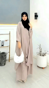 HELIZA SET ROK ABAYA MALAYU JUMBO ONESET MELAYU VIRAL BAHAN POLO LINEN
