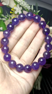 High Grade Purple Amethyst Bracelet 10mm+ 天然高货紫冰透体水晶手串 10mm