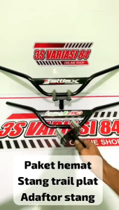 STANG TRAIL MONSTER PLAT HITAM+ADAPTOR STANG..