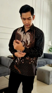 Sharma Kemeja Batik Pria Lengan Panjang Cuak Rowo Formal Slim Fit Casual Baju Batik Kantor Cowok Terbaru
