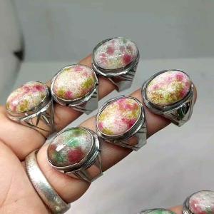 JUAL Ring Monel Anti Karat 18x13 dengan bonus Batu Giok Pancawarna size 75/8/85/9/95