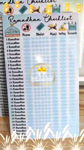 Ramadhan Checklist | Ceklis Agenda Ramadan Laminasi A5 dan A6