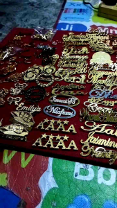 PROMO!!! KALUNG NAMA LAPIS EMAS!!! PERHIASAN LAPIS EMAS!!! AKSESORIES NAMA