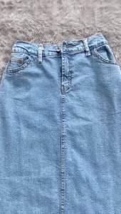 Theana rok jeans belah zenda / rok jeans wanita / rok jeans span belah belakang