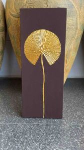 ภาพวาดติดผนัง ภาพวาดมงคล ใบบัว ภาพติดผนังสวยๆ ภาพมงคลฮวงจุ้ย ภาพติดผนังใหญ่ ภาพมงคลโชคลาภ ศิลปะบนผนัง ศิลปะบนผ้าใบ ภาพวาด 20x50x4cm