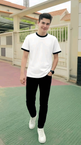 kaos ringer pria distro kekinian-kaos casual simple stylish adam nyaman