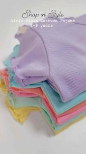 Shop in Style: Girls Cotton Plain Ribbed Lettuce Pajama (1-7yo)