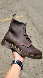 Sepatu Dr.martens Boots Docmart 1460 Crazy Horse Gaucho Coffee 8 Hole Ultimate PK