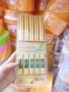 Đũa tre BamBoo cap cấp set 10 đôi chống nấm mốc chống trơn trượt an toàn - tiện lợi - gia dụng Nari