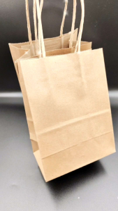 (50ใบ/แพ็ค) ถุงกระดาษหูหิ้วคราฟท์น้ำตาล ถุงกระดาษหูหิ้ว ถุงกระดาษจัดเบรก