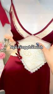 Sẵn che tênVáy ngủ lụa chiêt eohở lưnglụa mềm mịn