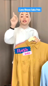 Luna Blouse Saku Kerut Kekinian Bahan Polo Linen Terbaru // Kemeja Oversize Wanita Bahan Polo Linen Viral Polos Hitam Putih Ice Blue