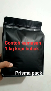 Kemasan Flatbottom Metalize 1 Kg Kopi Dengan Klip Zipper / Ziplock Kemasan Makanan Kopi dll ch(50)