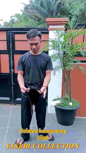 celana komprang silat/ celana pangsi sabuk pesilat remaja/dewasa hitam polos