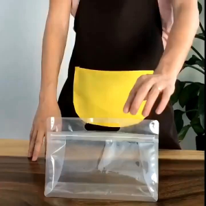 Resealable Food-Grade Stand Up Pouch with Handle Reusable Food Storage Bags Food Organizer