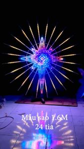 Ngôi sao noel ngôi sao Giáng Sinh mã S16-24 ( 24 tia sáng ) với chất liệu led full coler 100% dây đồng hàng cao cấp