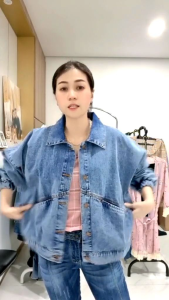 JAKET WANITA - SURAYA JEANS - ATASAN WANITA - JAKET JEANS AESTHENTIC - TRENDI - KOREA STYLE