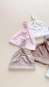 Mũ củ tỏi cho bé Sinnie Baby vải sợi tre siêu mềm mịn mũ che thóp cho bé mũ sơ sinh