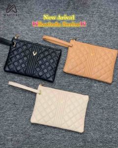 MARIONE - RESINDA Clutch Handbag Wanita bahan KULIT BORDIR ADA TALI TANGAN