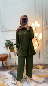 Oneset Crinkle Airflow Premium Kancing Aktif