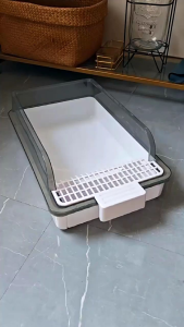 [QPet]🚀New Model Integrated Cat Litter Box Extra Large Semi-Enclosed Anti-Splash Anti-Tracking Giant Pet Cat Toilet