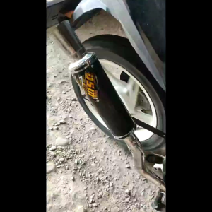 Knalpot Racing Samlong Drag Racing DSM Hitam Elegan Pangkon Bawah Full system Cocok Untuk Semua Jenis Motor Matic Inlet 38mm saringan full Bonus 1 Stiker