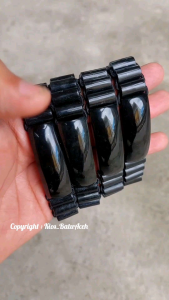 Gelang Batu Giok Black Jade Original Asli Aceh Plat Tabung Rantai
