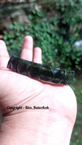 Gelang Batu Giok Black Jade Super Original Asli Aceh Cutting Full Tembus