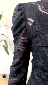 ECLAIRE 003 Blouse Elastic Lace Longsleeves Vintage Bohemia Classy Modest Korea Import zbbb