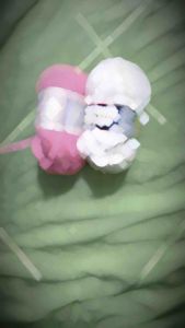 Móc khoá len thỏ mặc yếm handmade