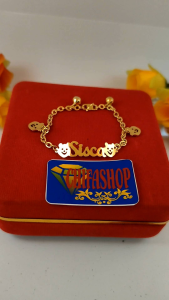 Gelang Nama Bear Titanium Anti Karat Lapis Emas