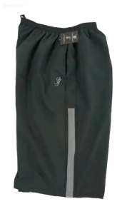 Plus Size 3 Quarter Pants Dark Green with Blue Stripe