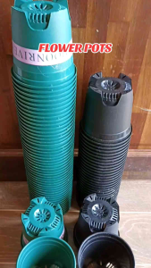 10PCS THICKENED PLASTIC RESIN FLOWERPOTS GARDEN POTS GREEN PASO BLACK POTS