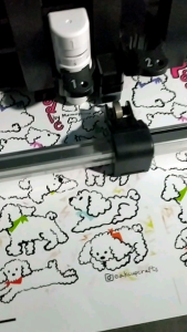 สติ๊กเกอร์ไดคัท handmade น่ารัก ลายน้องหมา poodle  สติ๊กเกอร์มันเงา กันน้ำ