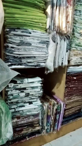 gorden HORDENG tirai kolong dapur wastafel bawah kompor motif polka coklat rumbai