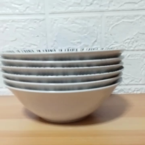 SET FOR 6 PIECES CERAMIC ZEBRA EMBOSSED PRINT RAMEN BOWL / SOUP BOWL / SALAD BOWL SIZE 20 CM X 6 CM