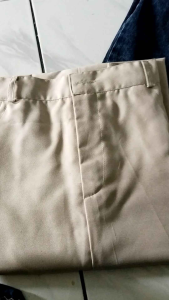 Rok span basic katun drill  Belah depan kancing Nyaman Wanita Formal Cantik Panjang Tebal
