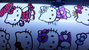 3 pcs HELLO KITTY Sticker Dinding Size 8 cm Vinyl white waterproof