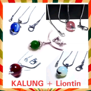 Kalung Liontin Batu Giok MERAH HIJAU BIRU PUTIH MERAH MUDA - Kalung Terapi Kesehatan / kalung versi korea style liontin batu /0 Kalung Liontin Giok Model Lumba - Liontin Terapi Kesehatan