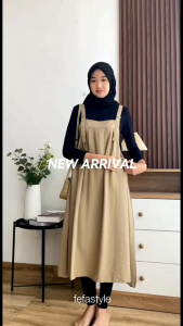 YUBIN OVERALL TUNIK DRESS - OVERALL TUNIK WANITA - by FEFASTYLE