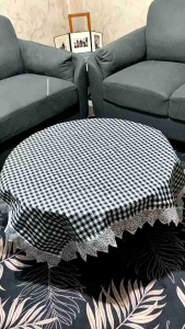Taplak Meja Renda Motif Kotak Estetik Cantik Ala Korea Murah Meja Ruang tamu kain kotak taplak meja
