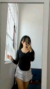 Áo Gài nút phối túi dài tay chất gân mịn Laca store áo kiểu dài tay vạt bầu B14-1