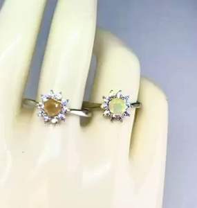 NATURAL BLACK AND YELLOW OPAL RINGS